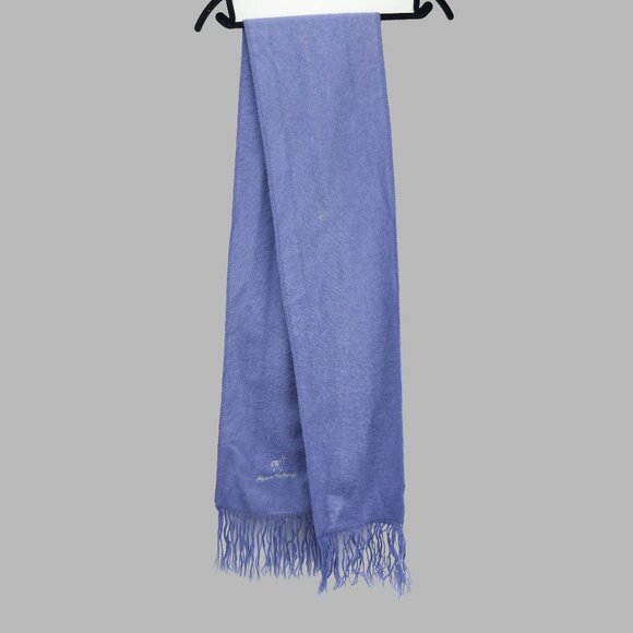 ALPACA CAMARGO Brushed Alpaca Blend Fringe Peru Periwinkle Blue Scarf 9”x 80” - Picture 1 of 6